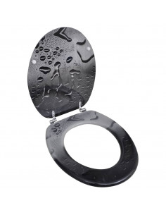 Coperchio da Toilette in MDF con Modello Gocce d'Acqua 2