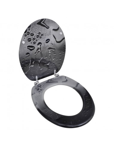 Coperchio da Toilette in MDF con Modello Gocce d'Acqua