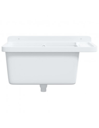 Lavandino di Servizio a Parete Bianco 60x40x28 cm in Resina