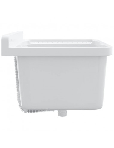 Lavandino di Servizio a Parete Bianco 60x40x28 cm in Resina
