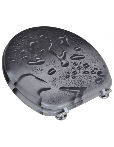 Coperchio da Toilette in MDF con Modello Gocce d'Acqua