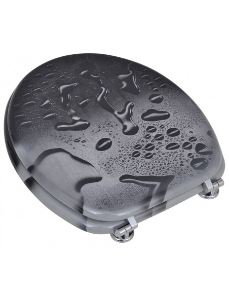 Coperchio da Toilette in MDF con Modello Gocce d'Acqua