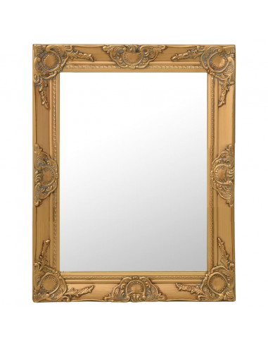Specchio da Parete Stile Barocco 50x60 cm Oro