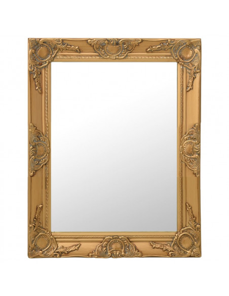 Specchio da Parete Stile Barocco 50x60 cm Oro