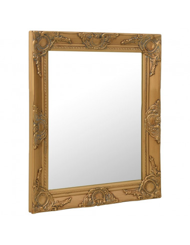 Specchio da Parete Stile Barocco 50x60 cm Oro