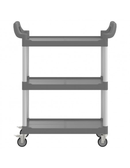 Carrello a 3 Ripiani Grigio 81x41x92 cm in Alluminio