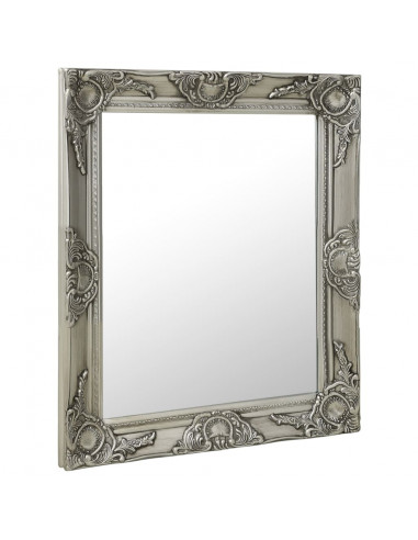 Specchio da Parete Stile Barocco 50x60 cm Argento