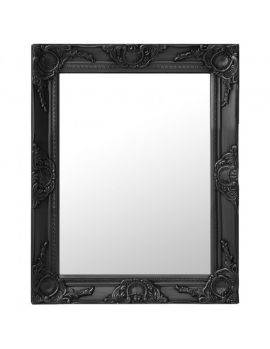 Specchio da Parete Stile Barocco 50x60 cm Nero