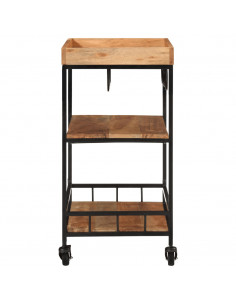 Carrello da Bar 60x40x80 cm Legno Massello di Acacia e Ferro 2