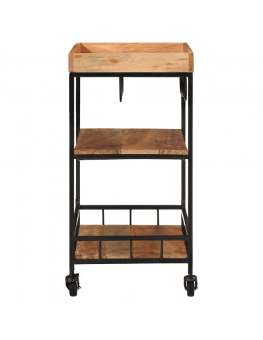 Carrello da Bar 60x40x80 cm Legno Massello di Acacia e Ferro