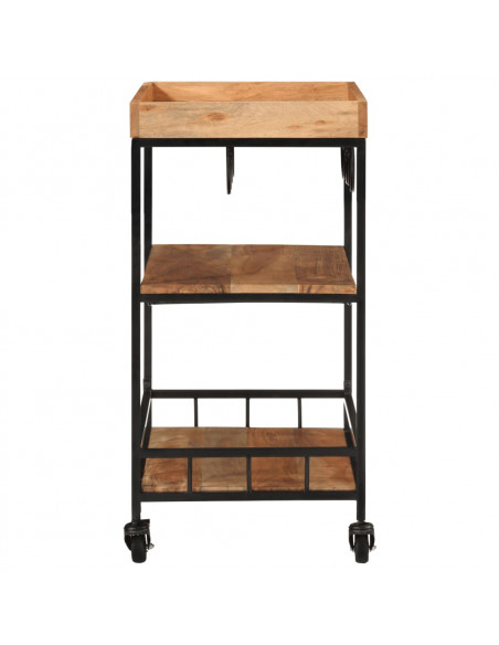 Carrello da Bar 60x40x80 cm Legno Massello di Acacia e Ferro