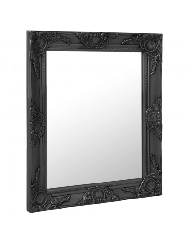 Specchio da Parete Stile Barocco 50x60 cm Nero