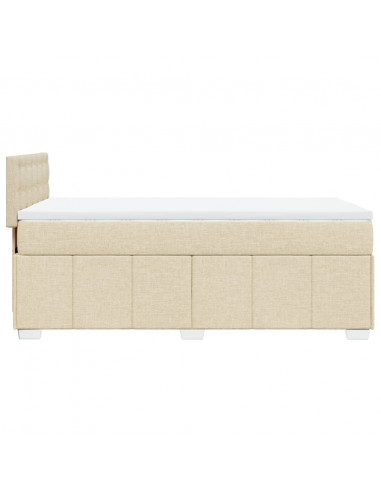 Giroletto a Molle con Materasso Crema 90x190 cm in Tessuto