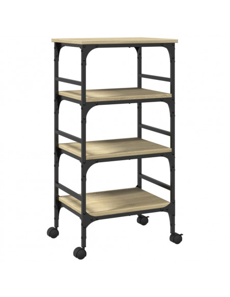 Carrello Cucina Rovere Sonoma 45x35x89,5 cm Legno Multistrato