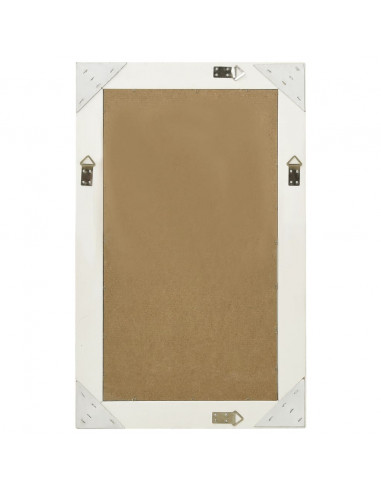 Specchio da Parete Stile Barocco 50x80 cm Bianco