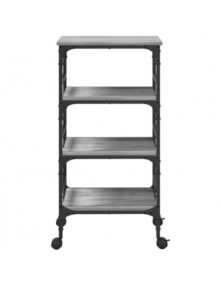Carrello Cucina Grigio Sonoma 45x35x89,5 cm Legno Multistrato