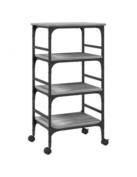 Carrello Cucina Grigio Sonoma 45x35x89,5 cm Legno Multistrato