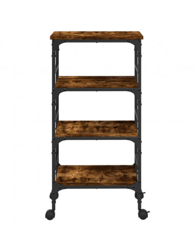 Carrello da Cucina Rovere Fumo 45x35x89,5 cm Legno Multistrato