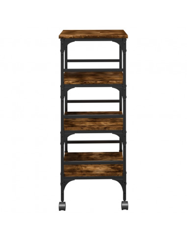 Carrello da Cucina Rovere Fumo 45x35x89,5 cm Legno Multistrato