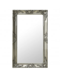Specchio da Parete Stile Barocco 50x80 cm Argento 2