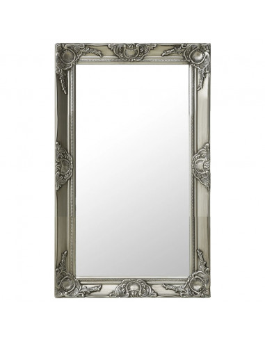 Specchio da Parete Stile Barocco 50x80 cm Argento