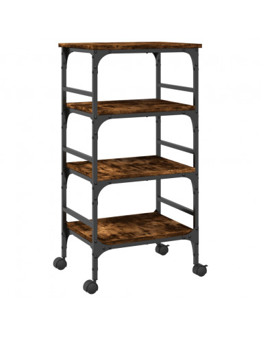 Carrello da Cucina Rovere Fumo 45x35x89,5 cm Legno Multistrato