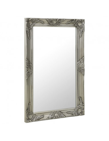 Specchio da Parete Stile Barocco 50x80 cm Argento