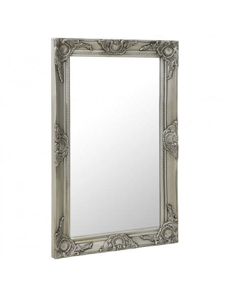 Specchio da Parete Stile Barocco 50x80 cm Argento