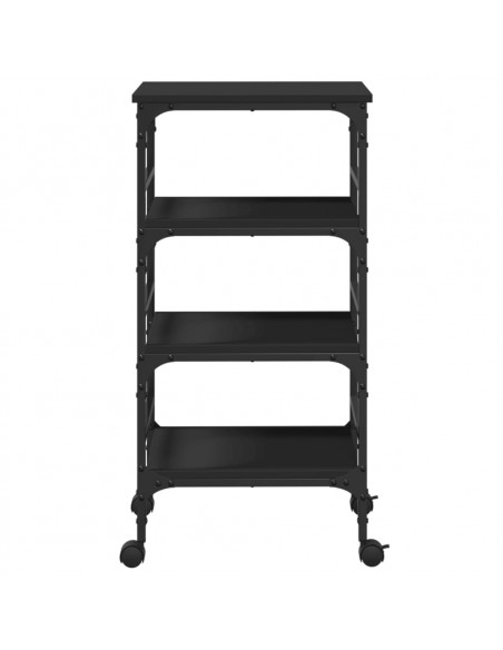 Carrello da Cucina Nero 45x35x89,5 cm in Legno Multistrato