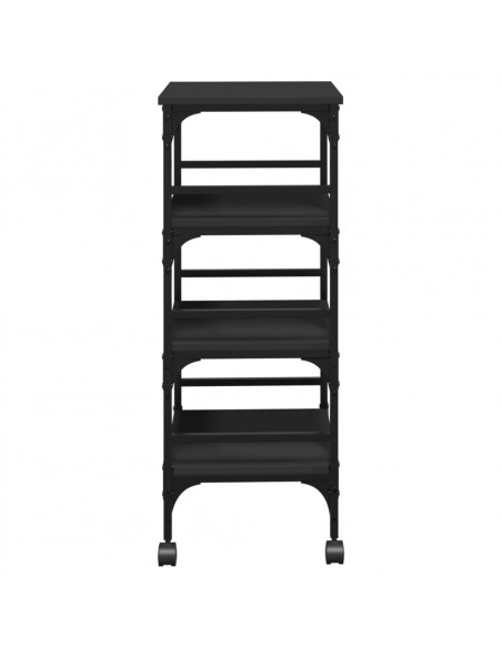 Carrello da Cucina Nero 45x35x89,5 cm in Legno Multistrato