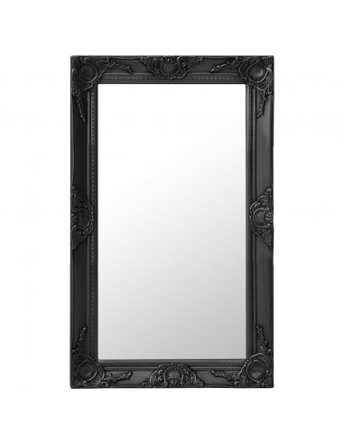 Specchio da Parete Stile Barocco 50x80 cm Nero
