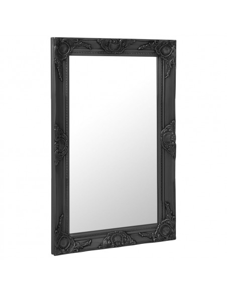 Specchio da Parete Stile Barocco 50x80 cm Nero
