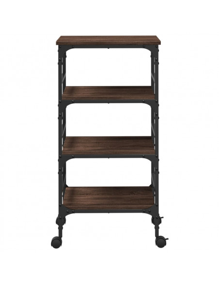 Carrello Cucina Rovere Marrone 45x35x89,5 cm Legno Multistrato