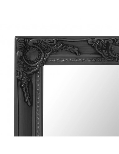 Specchio da Parete Stile Barocco 50x80 cm Nero