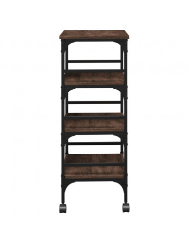 Carrello Cucina Rovere Marrone 45x35x89,5 cm Legno Multistrato