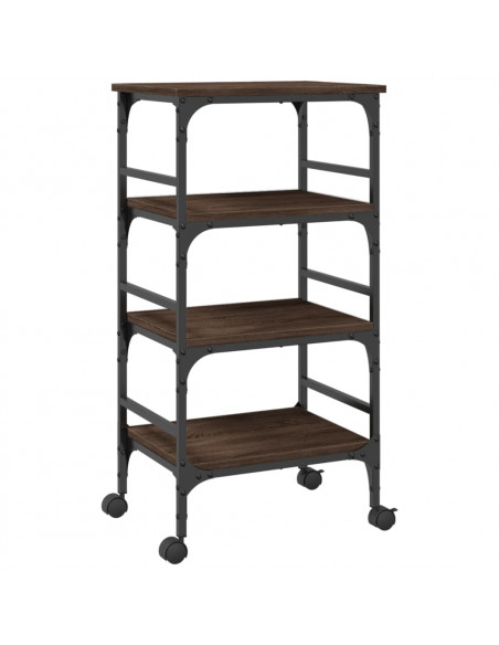 Carrello Cucina Rovere Marrone 45x35x89,5 cm Legno Multistrato