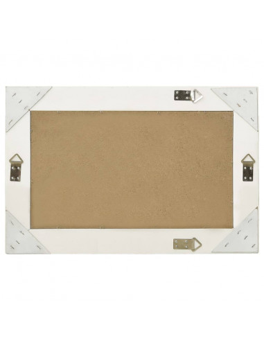 Specchio da Parete Stile Barocco 60x40 cm Bianco