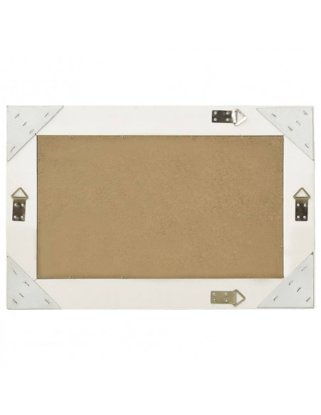 Specchio da Parete Stile Barocco 60x40 cm Bianco