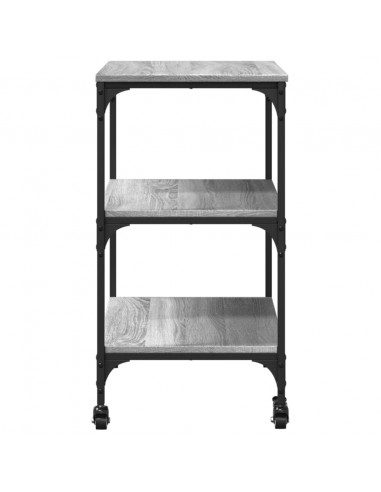 Carrello da Cucina Grigio Sonoma 60x41x76 cm Legno Multistrato