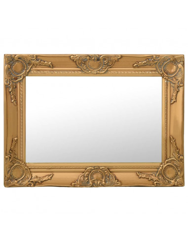 Specchio da Parete Stile Barocco 60x40 cm Oro
