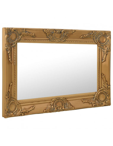 Specchio da Parete Stile Barocco 60x40 cm Oro