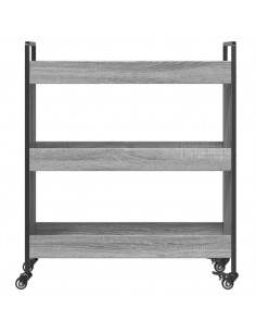 Carrello da Cucina Grigio Sonoma 70x30x82 cm Legno Multistrato 2