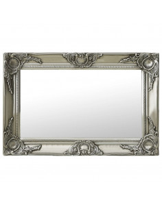 Specchio da Parete Stile Barocco 60x40 cm Argento 2