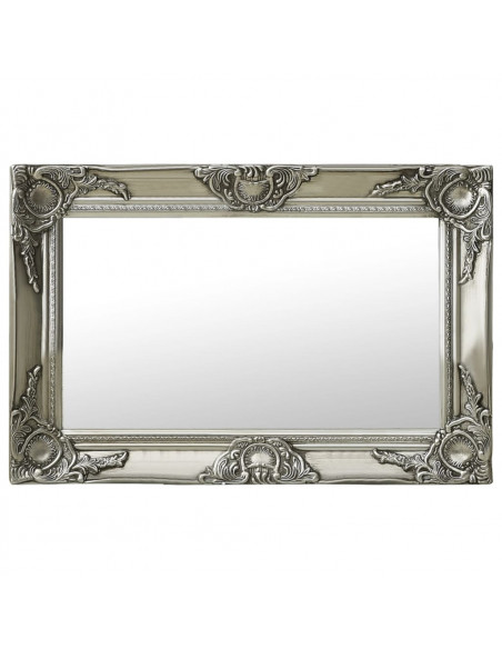 Specchio da Parete Stile Barocco 60x40 cm Argento