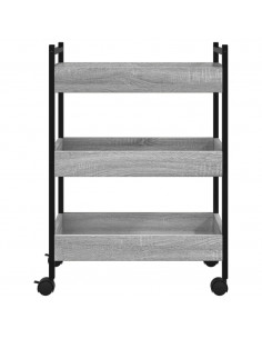 Carrello da Cucina Grigio Sonoma 50x30x70 cm Legno Multistrato 2