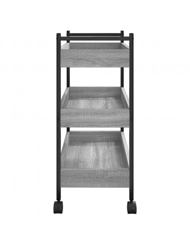 Carrello da Cucina Grigio Sonoma 50x30x70 cm Legno Multistrato