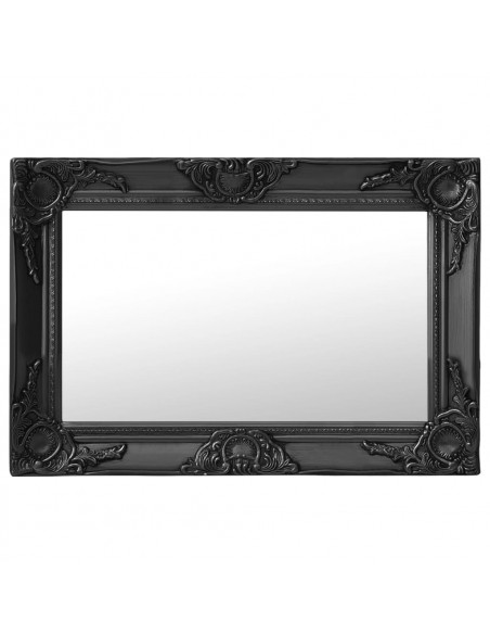 Specchio da Parete Stile Barocco 60x40 cm Nero