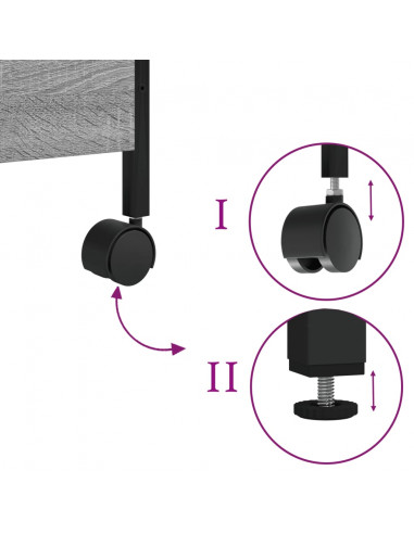 Carrello da Cucina Grigio Sonoma 50x30x70 cm Legno Multistrato