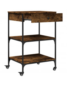 Carrello da Cucina Rovere Fumo 60x48x89,5 cm Legno Multistrato 2