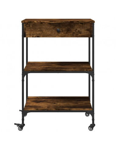 Carrello da Cucina Rovere Fumo 60x48x89,5 cm Legno Multistrato